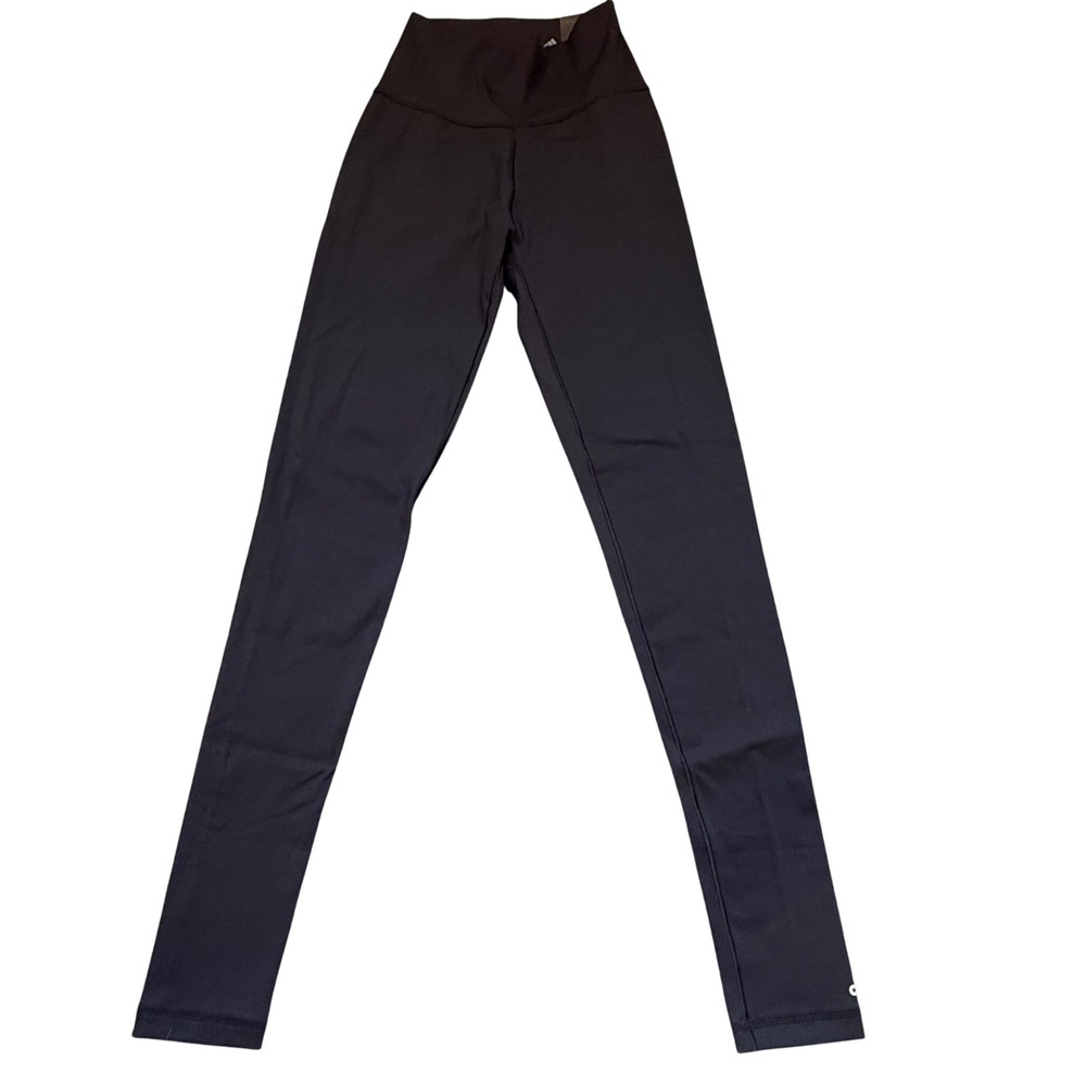 Adidas Kids High Rise Training Leggings Black Full Length Tight Fit XS NWT